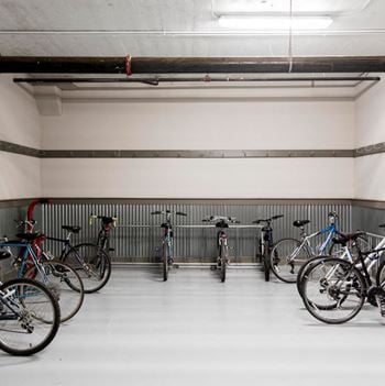 Secure bike storage with tool stand & bike pump
